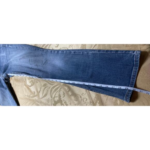 Levi's Superlow 518 Jeans Womens Size 9 Medium Stretch Distressed Small Stain - Picture 9 of 11